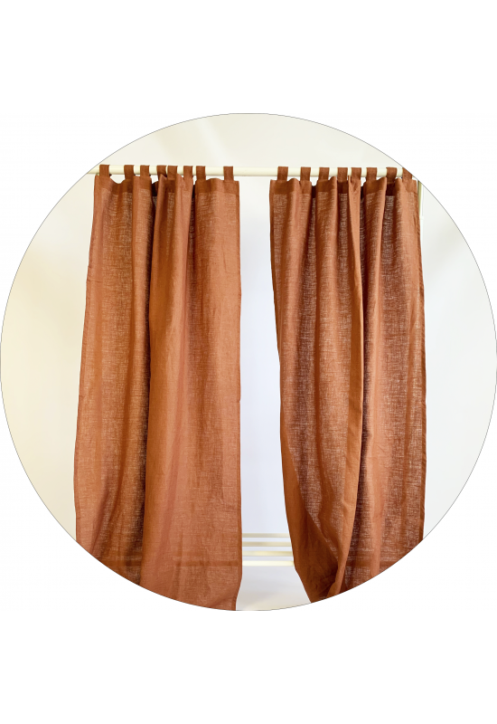 Natural Linen Curtains for Living Room, Bedroom, and Nursery Semi