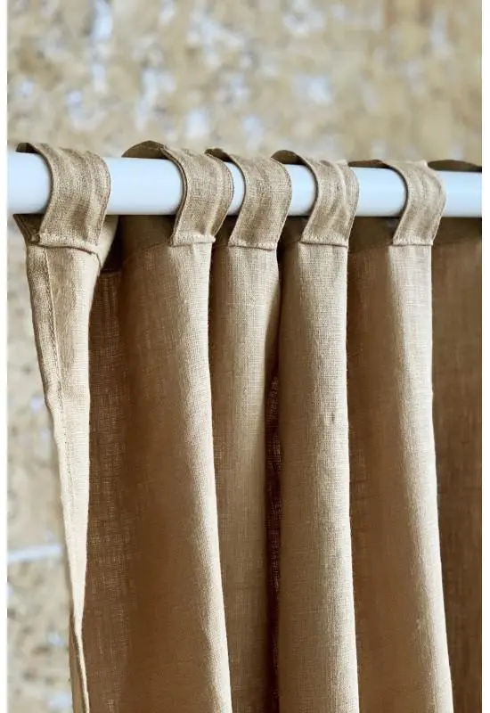 Linen curtains with hidden tab 100% Organic Linen Linen cu Linen Curtain Panel 