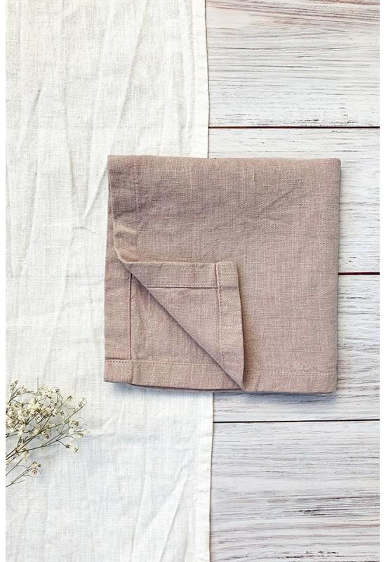 Dusty Pink Linen Cloth Napkins Mauve Wedding, Dinner Wood Rose