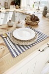 Blue Striped Linen Cloth Table Placemats