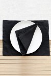 Black Linen Cloth Table Placemats