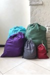 Drawstring Linen Bags for Food Storage on Kitchen