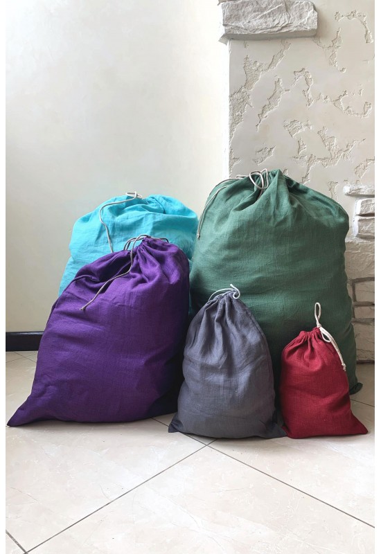 Reusable Linen Bags for Food Storage - Bread Keeper with Drawstring