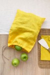 Drawstring Linen Bags for Food Storage on Kitchen