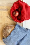 Drawstring Linen Bags for Food Storage on Kitchen