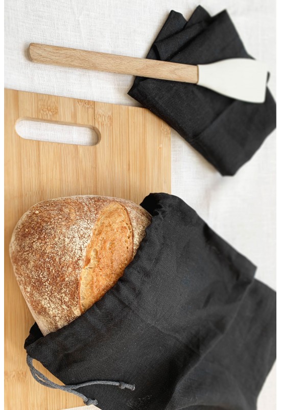 Linen Bread Bags Reusable Food Storage Drawstring Bag For Loaf