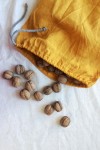 Drawstring Linen Bags for Food Storage on Kitchen