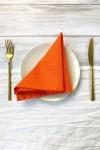 Orange Linen Cloth Napkins