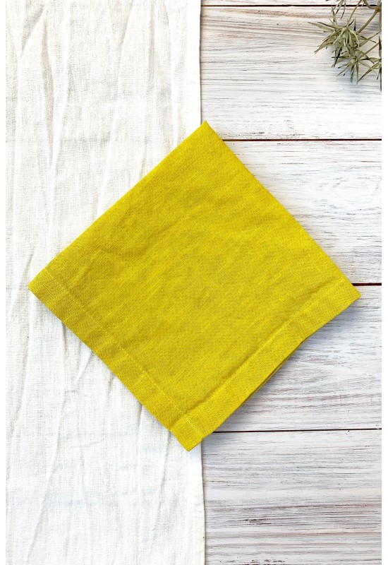 Linen Cloth Napkins in Yellow