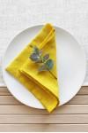 Linen yellow napkin sunflower wedding dinner Set 