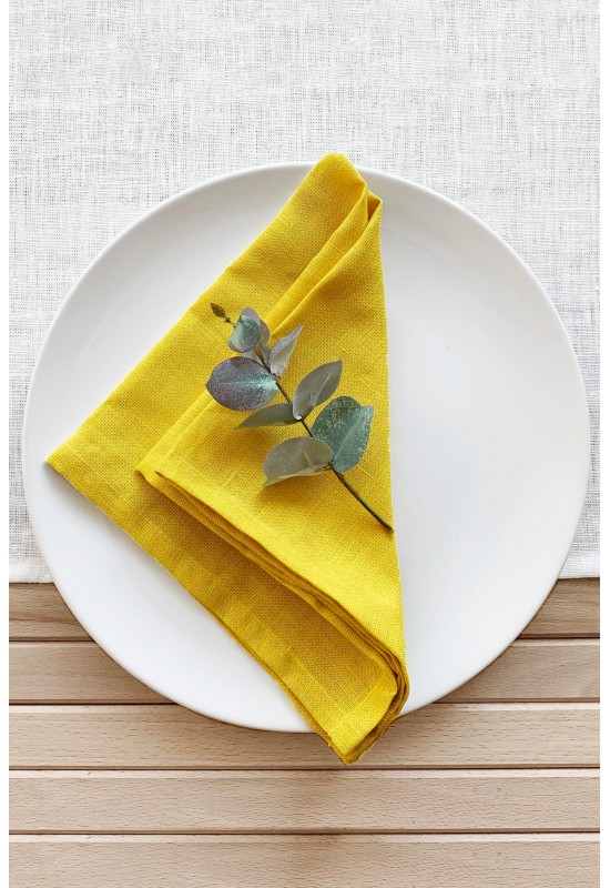 Linen Cloth Linen napkins in Yellow
