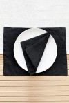 Black Linen Cloth Napkins