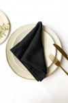 Black Linen Cloth Napkins