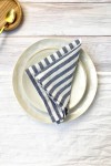 Blue Striped Linen Cloth Napkins