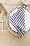 Blue Striped Linen Cloth Napkins