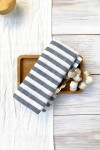 Blue Striped Linen Cloth Napkins