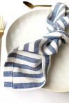 Blue Striped Linen Cloth Napkins