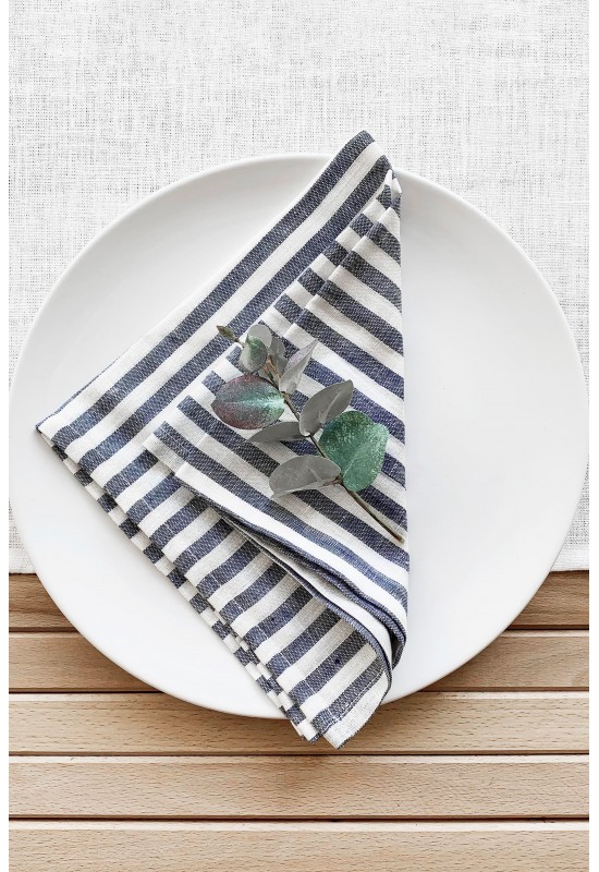 Blue Striped Linen Cloth Linen napkins