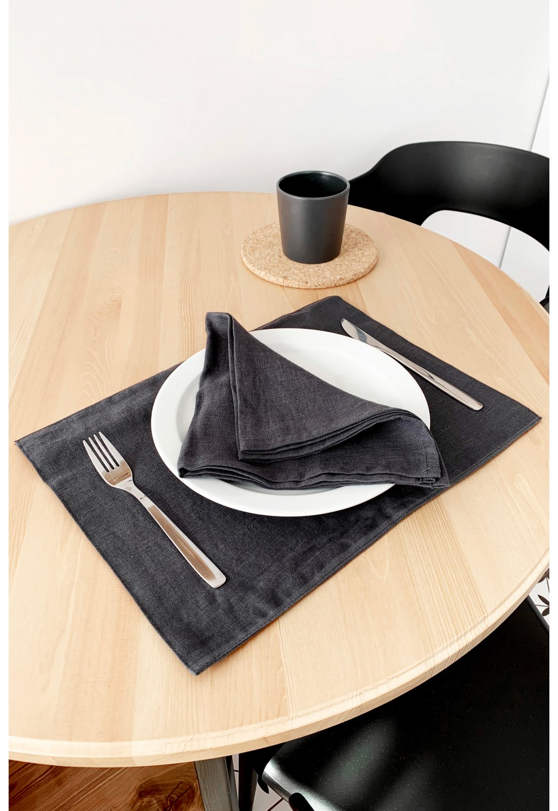 Dark Grey Linen Cloth Napkins Weddings and Dinners Bulk, Retail