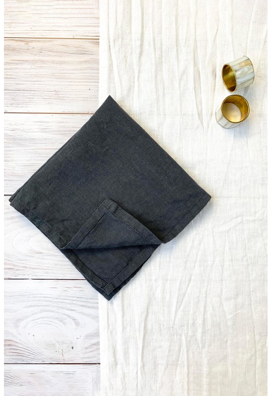 Dark Gray | Charcoal Linen Cloth Linen napkins