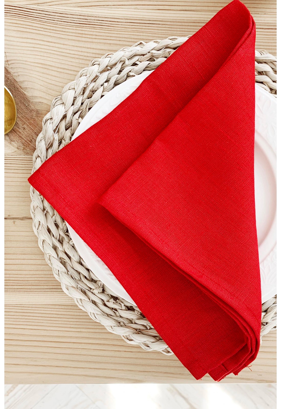 Red Linen Cloth Linen napkins Bulk and Retail Valentine and Christmas