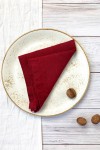 Red wine| Maroon linen cloth napkins 