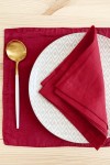 Red wine| Maroon linen cloth napkins 