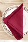 Dark red wine linen cloth napkins dinner wedding