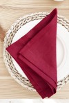 Red wine| Maroon linen cloth napkins 