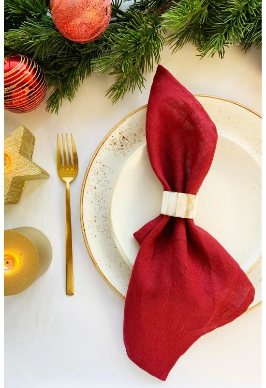 Red wine| Maroon linen cloth napkins 