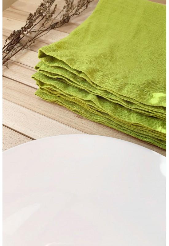 Chartreuse light green linen napkins Cloth Dinner