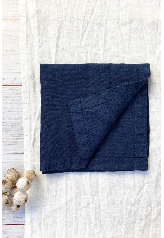 Navy Dark Blue | Linen Cloth Napkins 