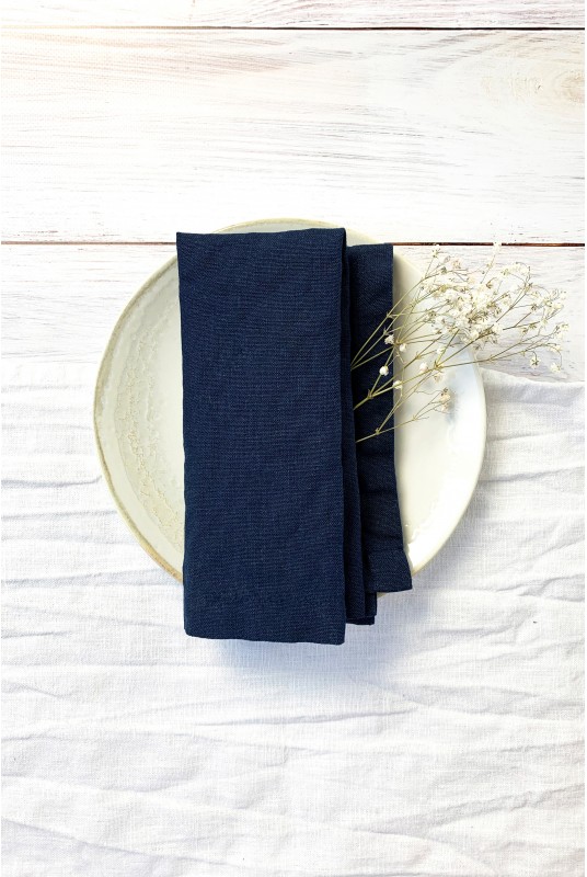 Linen napkins in Dark blue