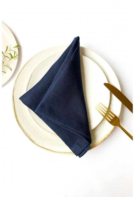Navy Dark Blue | Linen Cloth Napkins 