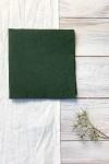 Linen napkins dark forest green emerald wedding