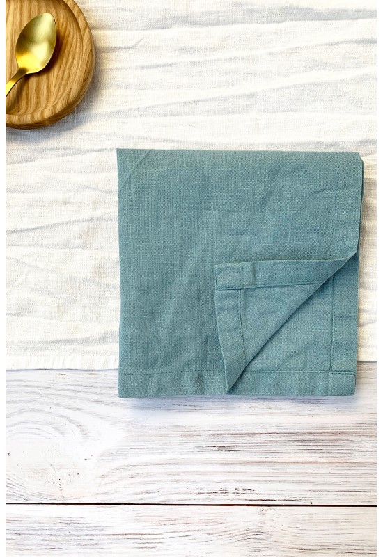 Dusty blue linen wedding napkins, dusty blue cloth napkins, soft washed  linen napkins cloth, linen napkin, dusty blue dinner napkins