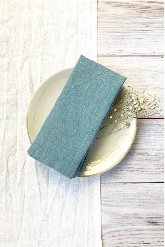 Linen napkins in Dusty blue