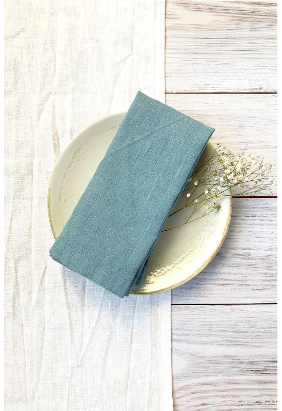 Light Dusty Blue Linen Cloth Napkins