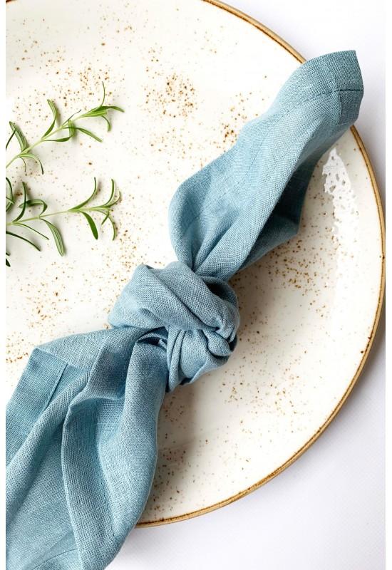 Light Dusty Blue Linen Cloth Napkins