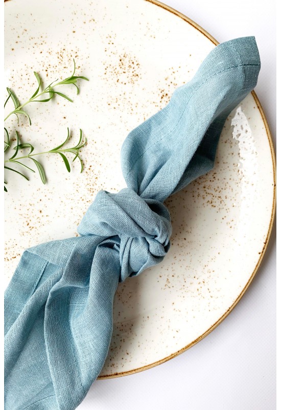 Light Dusty Blue Linen Cloth Linen napkins
