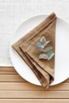 Golden brown linen cloth napkins 