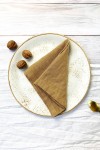 Golden brown linen cloth napkins 