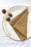 Golden brown linen cloth napkins 