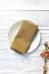 Golden brown linen cloth napkins 