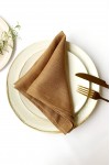 Golden brown linen cloth napkins 