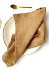 Golden brown linen cloth napkins 