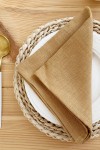 Golden brown linen cloth napkins 