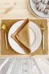 Golden brown linen cloth napkins 