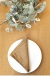 Golden brown linen cloth napkins 