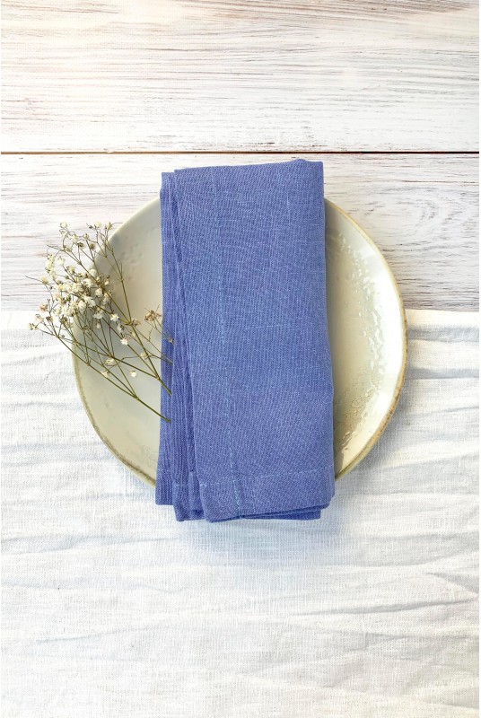 Linen napkins in Sky blue